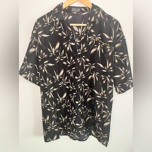 Men's Ferugini Palm Tree Short Sleeve Button Down Shirt